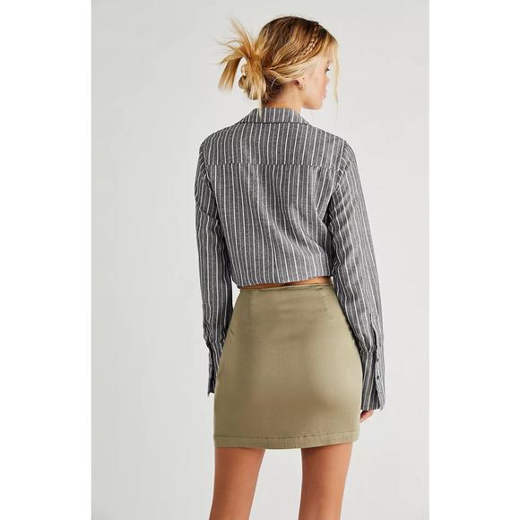 NEW FREE PEOPLE night dreamer twist mini skirt in tropical nut - Picture 2 of 2